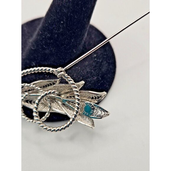 Vintage Jay Flex Sterling Silver Signed Leaf Brooch 2.5" rare design - Picture 8 of 8